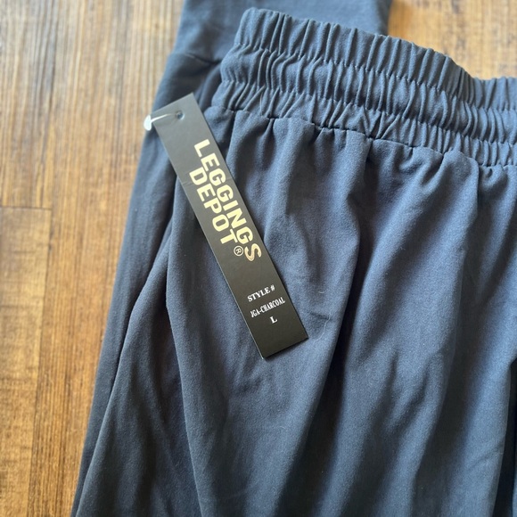Leggings Depot Women's Charcoal Grey Pull-On Pants Joggers Size Large NWT - Picture 4 of 4